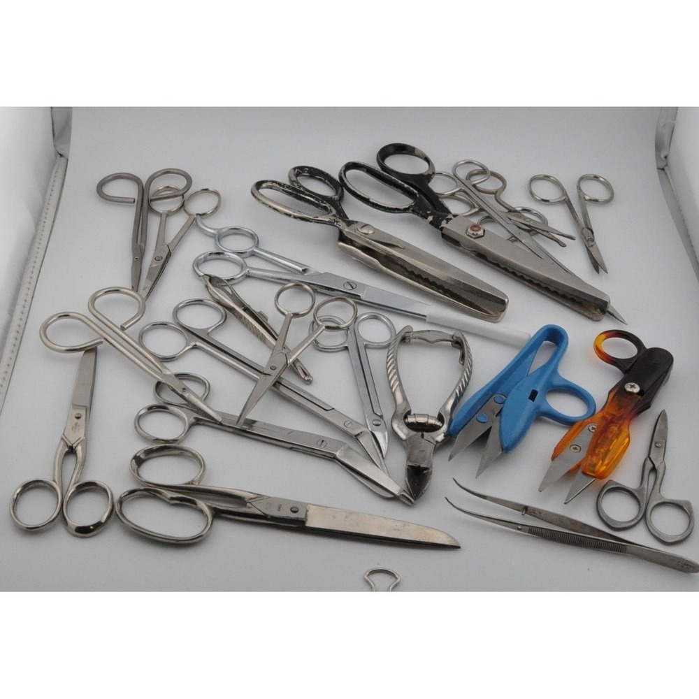 Misc. Vintage Scissors, Shears, Pinking, Snips Lot - Crafting Bundle